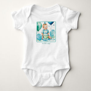 Body 1er Anniversaire Style Aquarelle Personnalisé