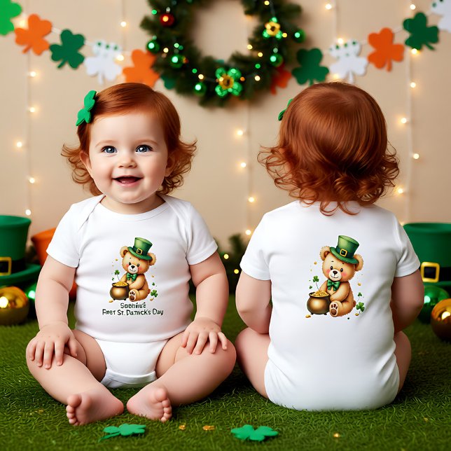 Body 1er jour de la Saint-Patrick de bébé, Pot de Rires (Baby's 1st St. Patrick's Day, Pot o’ Giggles Baby Bodysuit)