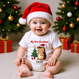 Body 🎄1er Noël, texte personnalisé, Hérisson Joyeux No
