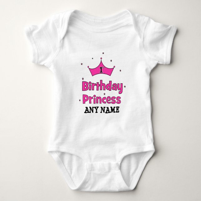 Body 1ère princesse anniversaire ! avec couronne rose (Devant)