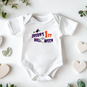 Body 1ère sorcière Halloween fantôme violet typographie