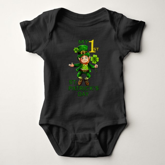 Body 1ère St. Patrick's Day Leprechaun Baby Bodysuit (Devant)