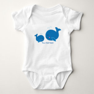 Body 2 baleines bleues bébé personnalisé sur mesure une