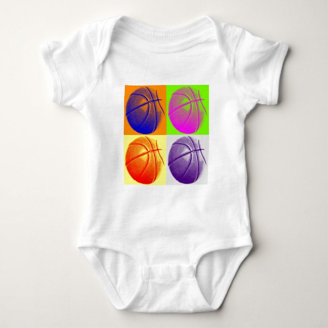 Body 4 couleurs Pop Art Basketball (Devant)