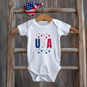 Body 4 juillet bébé USA Bodysuit avec étoiles