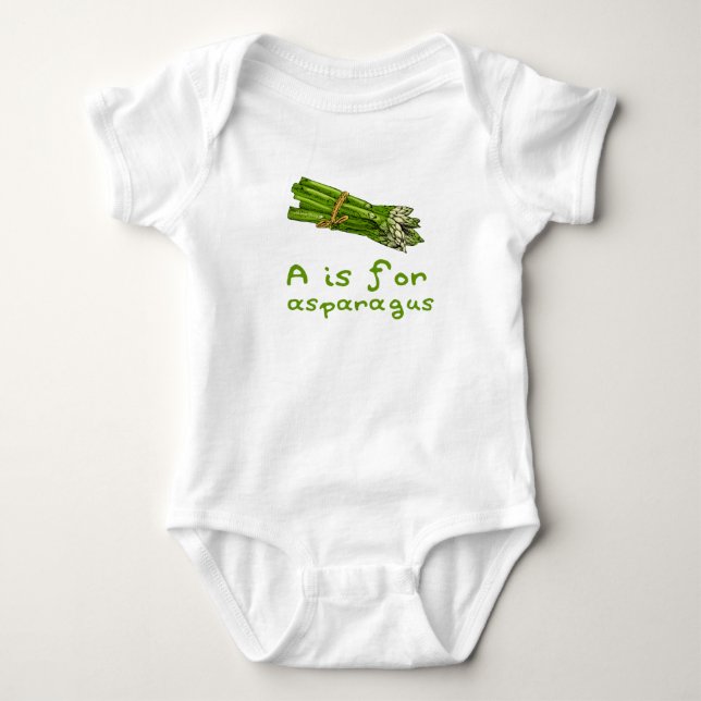 Body A est pour ASPARAGUS Green Veggie Alphabet A (Devant)