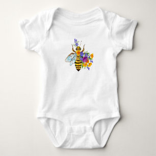 Body Abeille à fleurs avec plantes sauvages