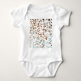 Body Abstrait Terrazzo Mosaic rouille Brown & Motif ble