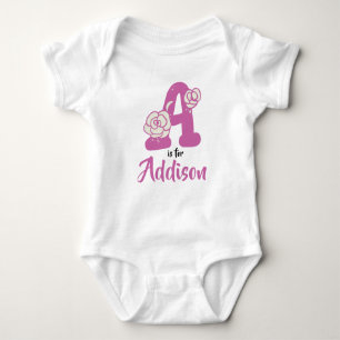 Body Addison Nom Baby Outfit Letter A Romper Floral