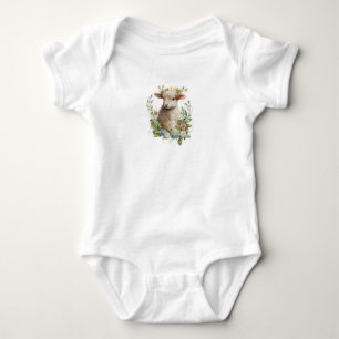 Body Adorable Agneau de bébé doux avec fleurs