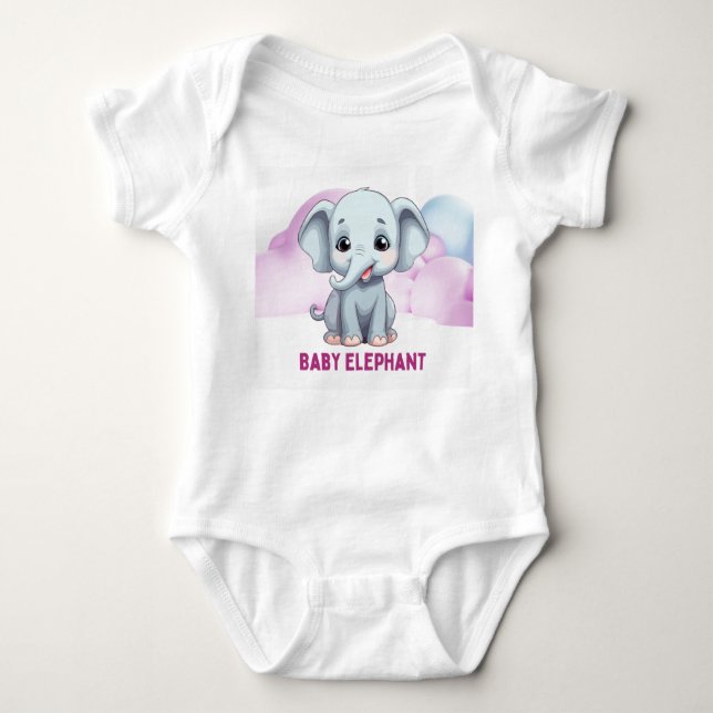 Body Adorable bébé Elephant enfants T-shirt (Devant)