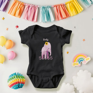 Body Adorable bébé fille éléphant avec nom