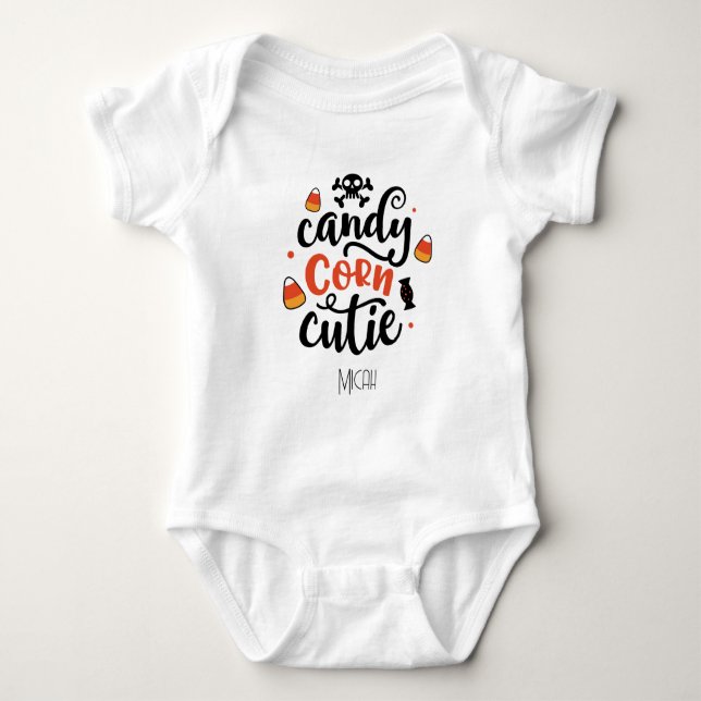 Body Adorable "Candy Corn Cutie" Monogramme Nom (Devant)
