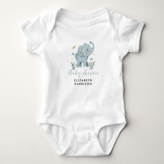 Body adorable Elephant Blue Baby Boy Douche (Devant)