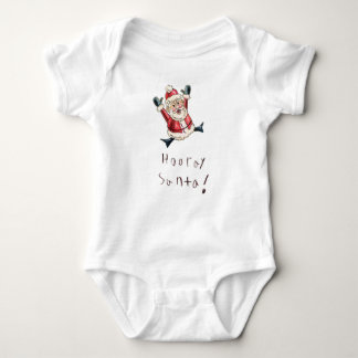 Body Adorable "Hooray Santa" Baby Shirt