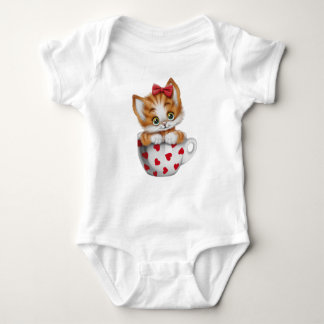 Body "Adorable Kitten in Cup Baby Bodysuit 