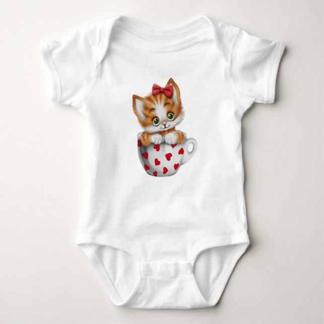 Body "Adorable Kitten in Cup Baby Bodysuit  (Devant)