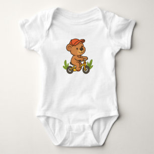 Body Adorable Ours de Cartoon Monter un vélo