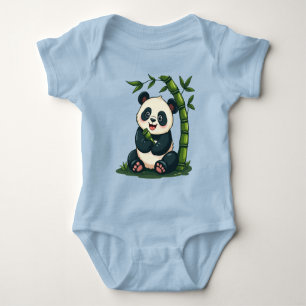 Body Adorable Panda Accrocher Bamboo Cute Cartoon Art
