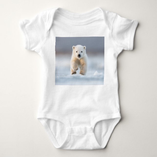 Body Adorable Polar Bear Cub Baby Bodysuit (Devant)