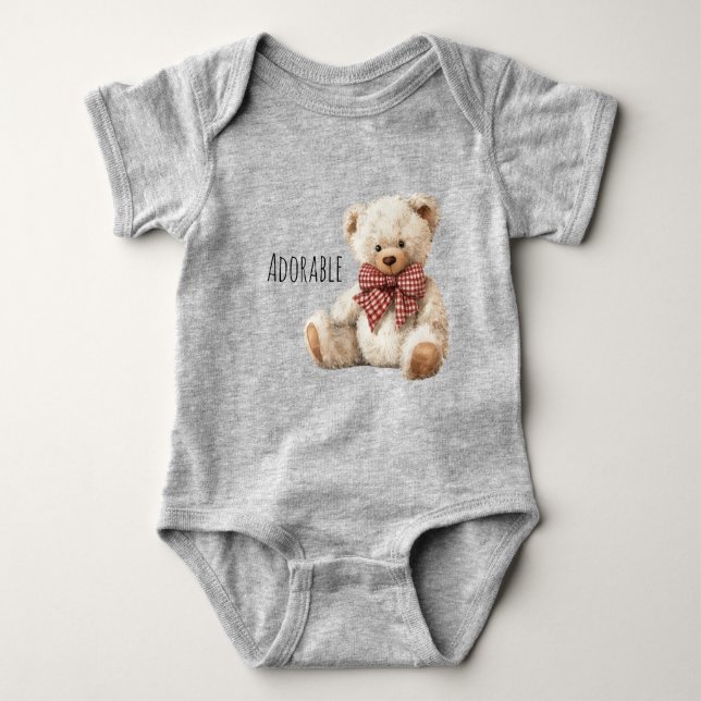 Body Adorable Red Cream Teddy Bear (Devant)