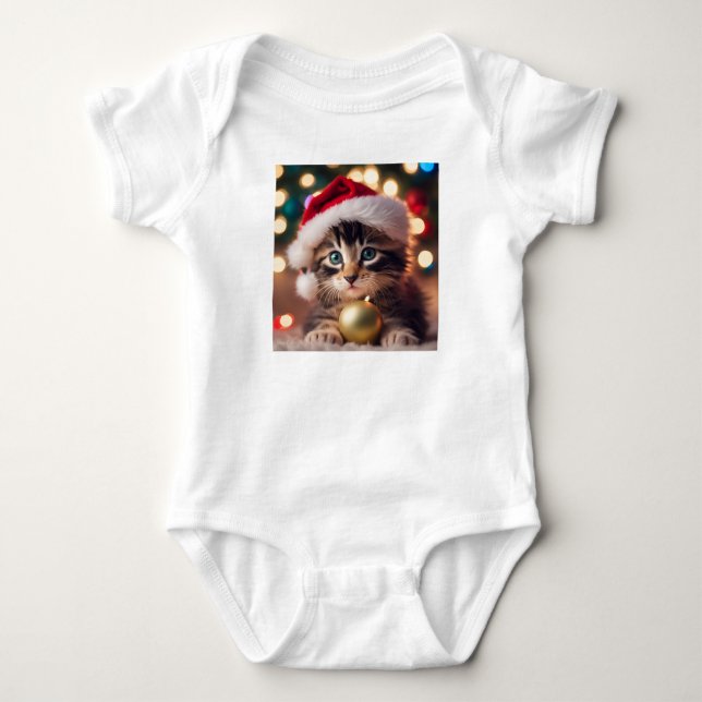 Body Adorable Tabby Kitten avec Santa Hat, Kitty Cat (Devant)