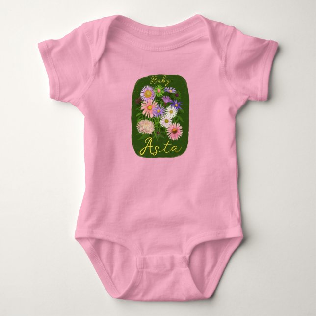 Body Adorables bodysuits bébé fleur rose asters  (Devant)