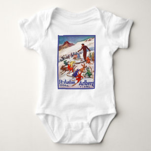 Body Affiche vintage de ski, St Anton, Arlberg, le