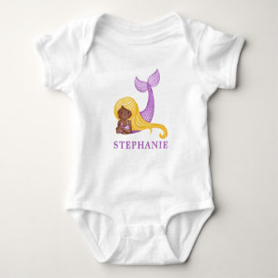 Body African Mermaid Ocean Baby shower Bodysuit bébé