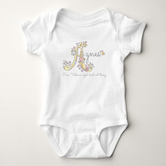 Body Agnes filles nom signifiant Un coeur monogramme (Devant)