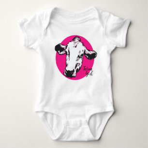 Body Agritourisme Costume bébé Vache rose