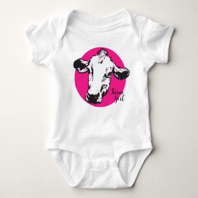 Body Agritourisme Costume bébé Vache rose (Devant)