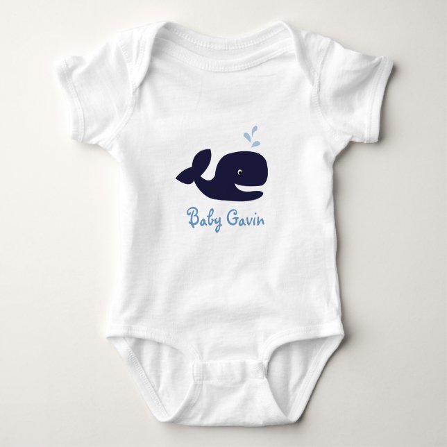 Body AHOTE MATE BLUE WHALE Baby Creeper (Devant)