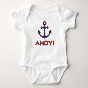 Body AHOY ! Bouée + Design Ancre Rouge+Bleu