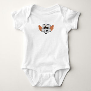 Body Ailes orange, gris et moto personnalisable