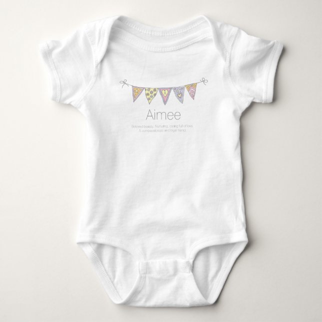 Body Aimee nom fille signification bunting drapeau t-sh (Devant)