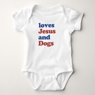 Body Aimer Jésus et Chiens mignon cadeau bébé bébé