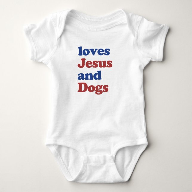 Body Aimer Jésus et Chiens mignon cadeau bébé bébé (Devant)