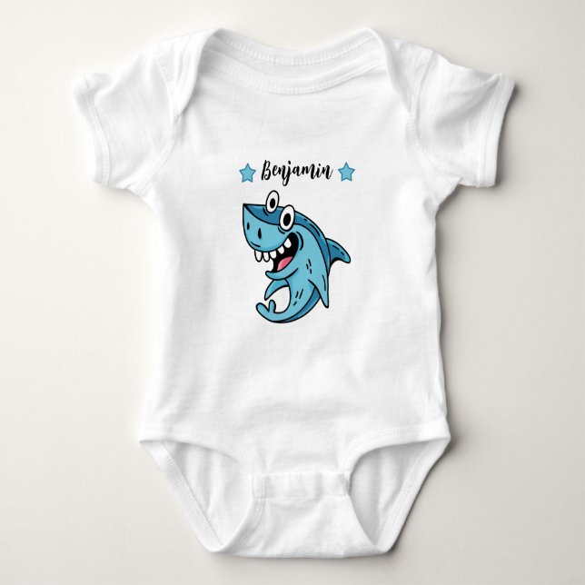 Body Ajouter un nom au cadeau d'anniversaire requin, ca (Devant)