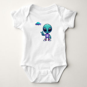 Body Alien de paix mignon et vaisseau spatial