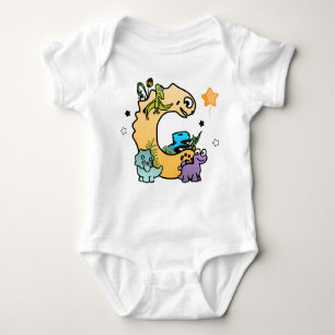 Body Alphabet Dino pour bébés avec nom Commencer par C