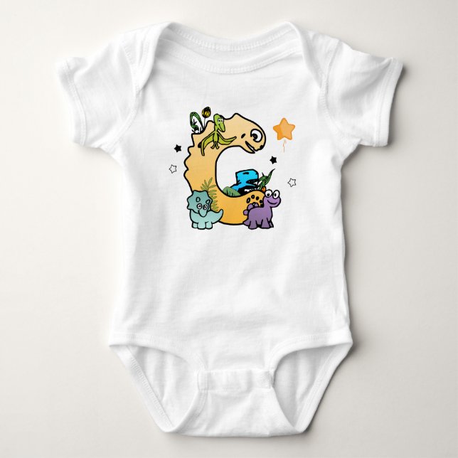 Body Alphabet Dino pour Bébés dont le Nom Commence par  (Devant)