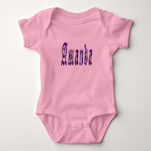 Body Amanda, Nom, Logo, Coffret Rose Pour Filles Bébées (Devant)