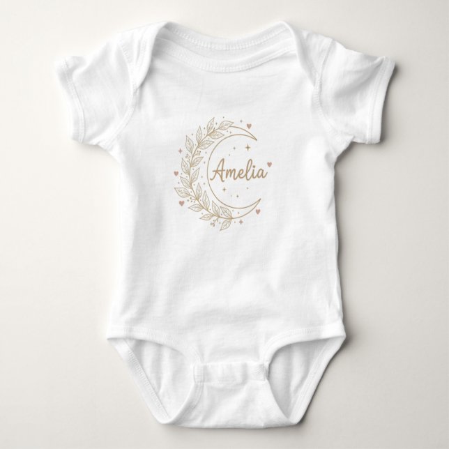 Body Amelia Custom Name Baby Bodysuit - Elegant Celesti (Devant)