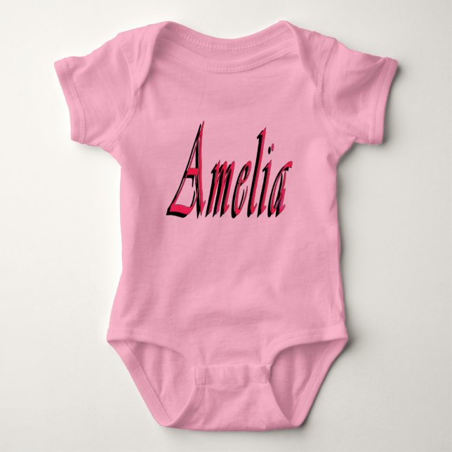 Body Amelia rose Filles Nom Logo Baby Bodysuit (Devant)