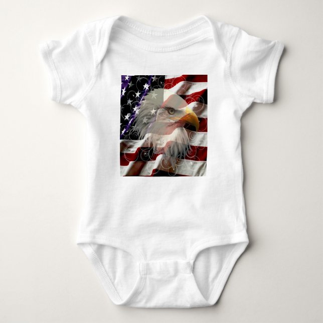 Body American Eagle Drapeau Costume corporel bébé (Devant)