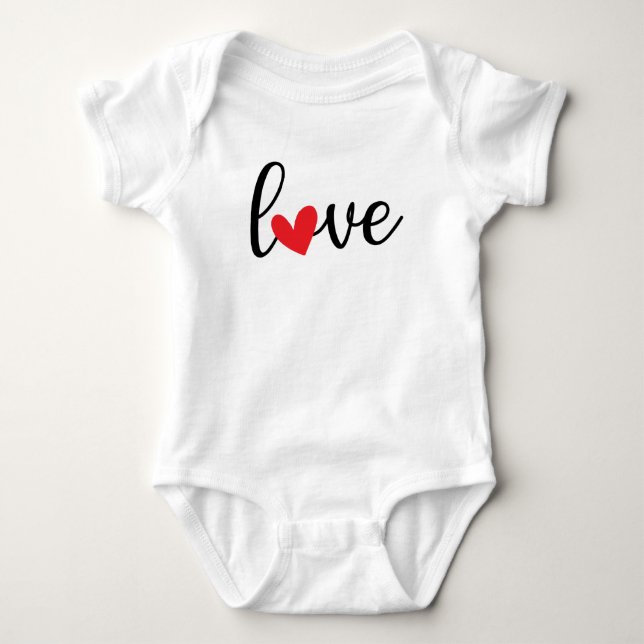 Body Amour avec cœur rouge, design simple et joli  (Devant)