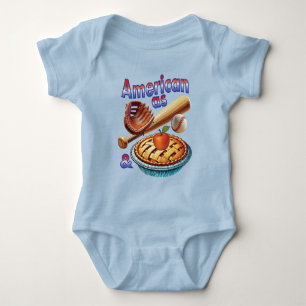 Body Amusant américain comme Baseball & Pomme Pie