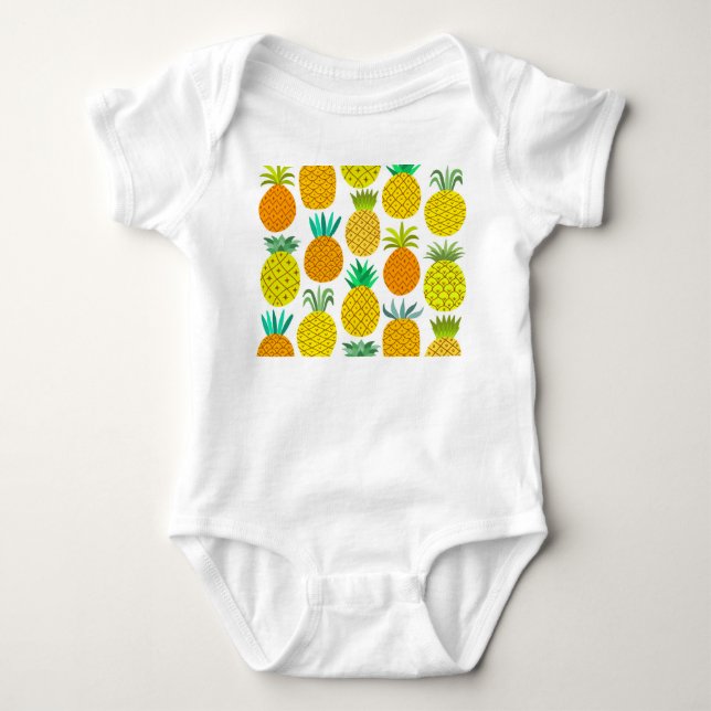 Body Ananas Isolé : Motif Vintage sans joint. (Devant)