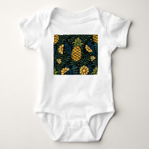 Body Ananas, palmiers feuilles : motif tropical.